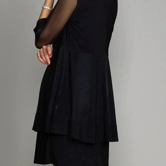 NWT R&M Richard's Mother of the Bride Dress and Jacket Black 2 Piece Set 14P - Picture 2 of 10